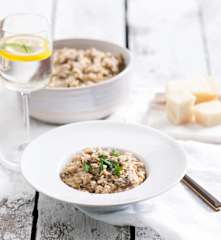 Kaszotto jaglane z kurczakiem i pieczarkami