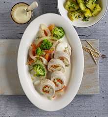 Putenrouladen mit Petersilerdäpfeln