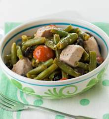 Atum fresco com feijão-verde