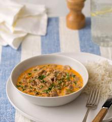 Stroganow z pieczarek