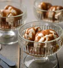 Banana Ice Cream with Salted Caramel Sauce