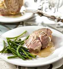 Rôti de veau et haricots verts