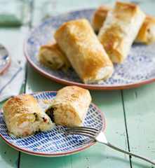 Rolos de arroz de camarão