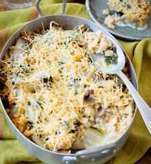 Gratin de crozets aux blettes et champignons