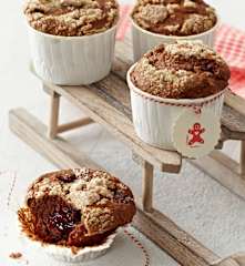 Lebkuchen-Preiselbeer-Muffins