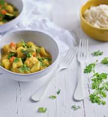 Indisk grøntsagskarry med ris