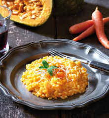 Risotto arancione con zucca e carota