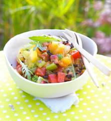 Salade de tomates au pesto de roquette