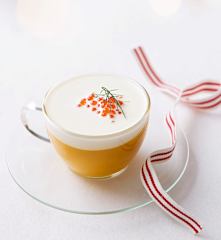 Capuccino de batata y zanahoria a la naranja