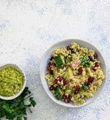Salada de bulgur, feijão e atum