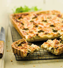 Tarte de bacalhau e brócolos