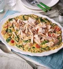 Orzo with Salmon and Spinach