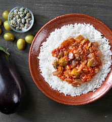 Riso basmati e ratatuia di melanzane