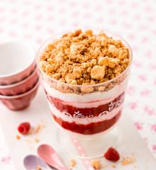 Crumble frio de framboesas