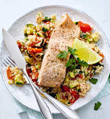 Lachs mit Gemüse-Couscous