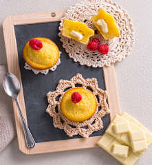 Tortino di cioccolato bianco con cuore morbido