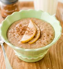 Papas de aveia com pera