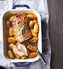 Rôti de veau farci aux herbes et aux champignons