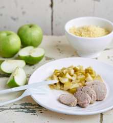 Lombinho de porco com maçã e cuscuz