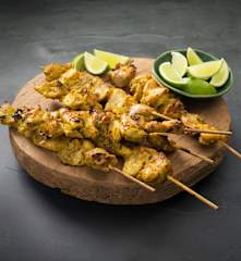 Turmeric lime chicken skewers