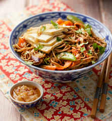 Chilli and Peanut Noodles with Tofu and Chilli Garlic Oil