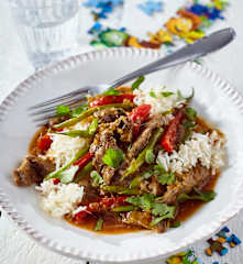 Rinderragout mit Bohnen