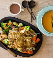 Layered chicken dinner