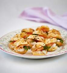 Smoked salmon and preserved lemon choux buns