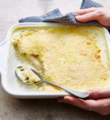 Gratin de salsifis, béchamel au poireaux