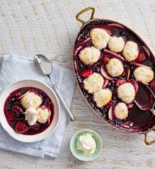 Gluten free warm berry cobbler