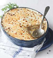 Lasaña de ternera y queso manchego (sin tomate)