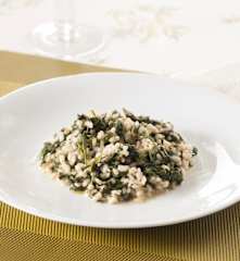 Arroz integral con espinacas