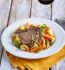 Slow Cooked Lamb Leg with Spring Vegetables