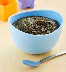 Papilla de espinaca, manzana y apio