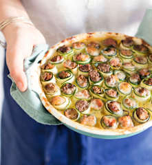 Gratin de roulés de courgette au bœuf