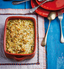 Feijão e abóbora com natas e coentros