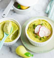 Flans de petits pois au fromage frais - recette pour les petits