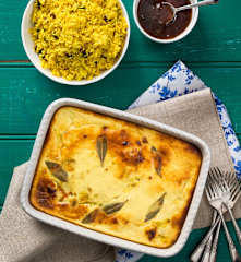 Pumpkin and tempeh bobotie