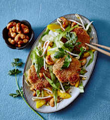 Asia-Salat mit Mini-Puten-Frikadellen