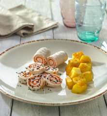 Rollè di tacchino e carote con patate