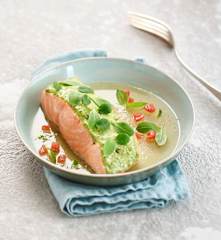 Saumon, cresson et fraîcheur de tomate (Eric Robert)