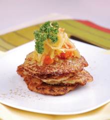 Chłopskie placki ziemniaczane z kapustą kiszoną