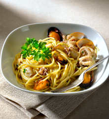Spaghetti alla marinara in bianco