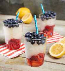 Red, White and Blue Frozen Lemonade