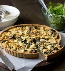 Silverbeet quiche with oat and Parmesan crust