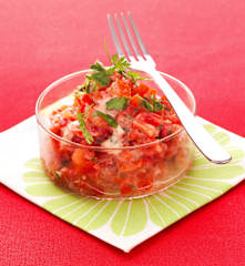 Tartare de tomate et de poivron