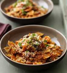 Aubergine and Tomato Pasta