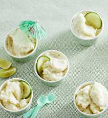 Limetten-Gin-Sorbet