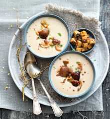 Velouté de cèpe et châtaigne