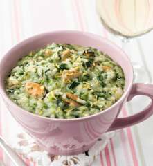 Risoto de mexilhão com grelos